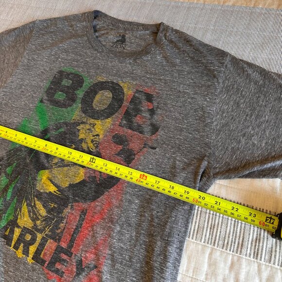 Bob Marley Zion Short Sleeve Large Gray Reggae Rasta Cotton Graphic T Shirt - Picture 4 of 5
